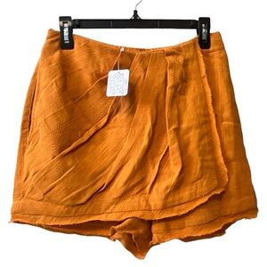NWT Free People Fold Over Golden Orange Skort, size Medium